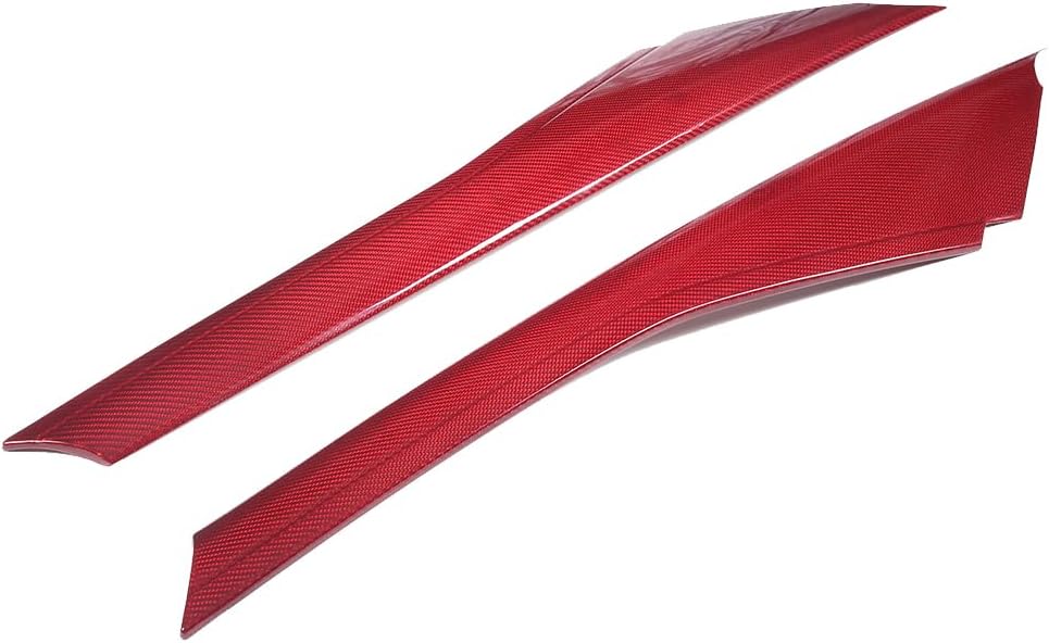 100% Real Carbon Fiber Car Front Windshield Glass A-Pillar Trim Cover for Chevrolet Corvette C7 2014-2019 A-Pillar Front Molding Windshield Outer Trim Accessories (Red)