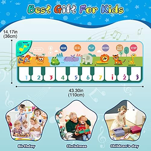 Baby Piano Musical Mats - Jefshon 35 Music Sounds Dance Floor Mat, Music Keyboard Touch Playmat Early Education Learning Musical Toys Gift for Toddlers Kids Girls Boys 6 51Ub2oU0I S. AC