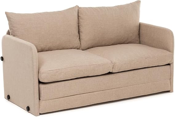 Pafu Saga Double Folding Bed Sofa Linen Cream