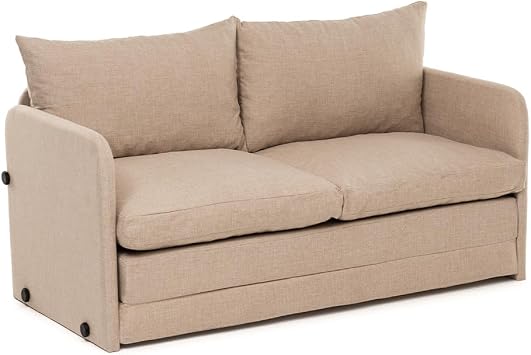 Pafu Saga Double Folding Bed Sofa Linen Cream