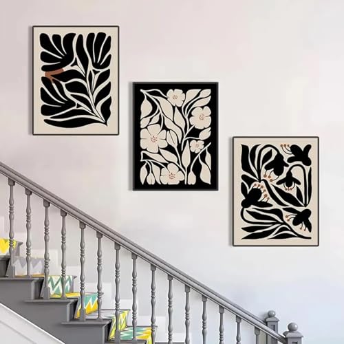 Poster fleur noire TONGYINLI pour décoration murale de salon