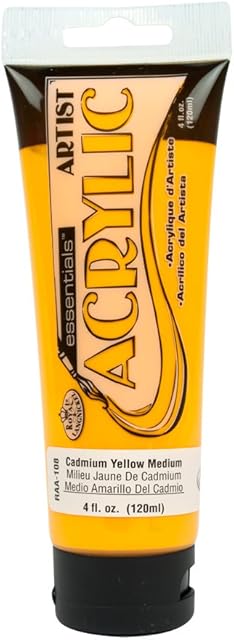 Royal & Langnickel 120ml Essentials Tubes Acrylic Paint - 36 Colours (Cadmium Yellow - RAA 108)