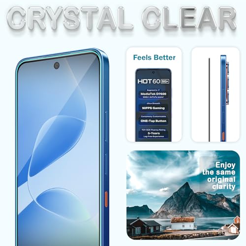 Image of ArmourPro Military Grade Gorilla Tempered Glass Screen Protector Compatible for Infinix Hot 60 5G with Edge to Edge Coverage, Cable Protector and Easy Installation kit (6.7 Inch)