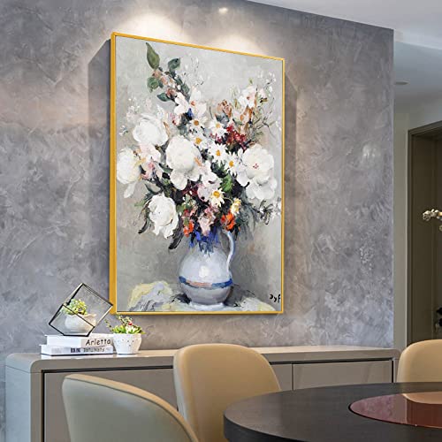 Peinture à l'huile 3D pivoine pour valoriser un mur vide - 4