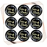 Danke Aufkleber Etiketten Selbstklebend Klebeetiketten Label Thank You Sticker (180 Stück, ∅ 30mm, Schwarz)