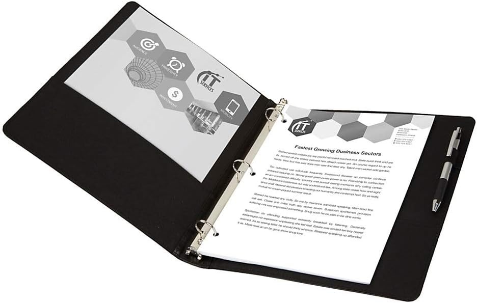 Office Depot® Brand Premium Leatherette Presentation View 3-Ring Binder, 1" Round Rings, Black image 4