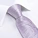 DiBanGu Paisley Ties for Men Silk Necktie and Pocket Square Cufflinks Tie Clip Set Woven Classic Mens Tie for Wedding Party, Lilac