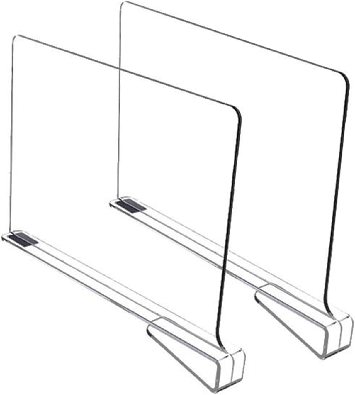 2/4/6 PCS Fitted Shelf Dividers, Transparent Stable Closet Organization Classification Partitions Closet Organizer for Home Wood Shelf and Cabinets Closet Storage Separator 6pcs