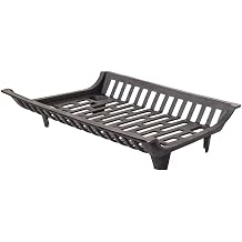 Modern Ember Essen 27 Inch Cast Iron Fireplace Log Grate | Heavy-Duty Fire Pit Cradle | Chimney Wood Rack | Wood Stove Wrought Iron Rack | Durable Log Holder Rack Grate | Burns Hotter & Longer