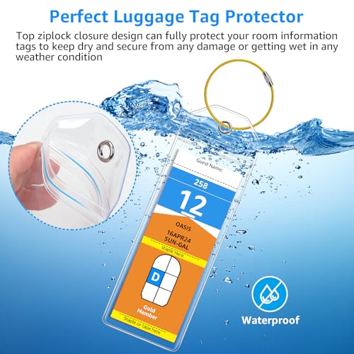 5 Pack Cruise Luggage Tag Holder for Royal Caribbean & Celebrity Ships in 2024-2025 by FUNMCAN, Narrow Clear Plastic Luggage Tags for Travel Suitcases Cruise Ship Essentials & Accessories Must Haves 6