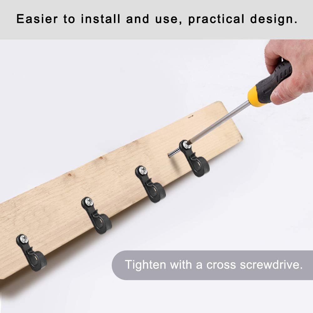 Exclusive Discount 50% Price SELEWARE Pack of 20 Q-Hanger, Home Christmas Lights Hanger Hooks with Phillips Screw for Garage New Year Party Outdoor Easy Release Wire and Fairy Led Lights, Widthwise Screw, Black