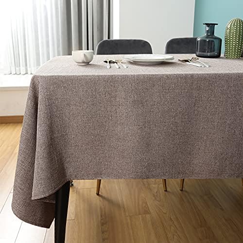 SEASHORE TREE Tablecloth Linen Look Tablecloth Washable Table Cloth Linen Table Runner Table Linen Square Waterproof Tablecloth Red 140 x 140 cm