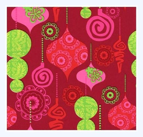 Mod Ornaments Holiday Wrap Wrapping Paper 16 Foot Roll