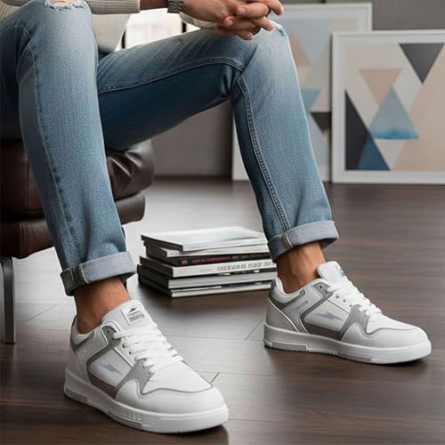 Image of BRUTON Men's Casual Sneakers | Lightweight Lace-Up Fashion Shoes | Comfortable Cushioned Walking Shoes, College & Travel