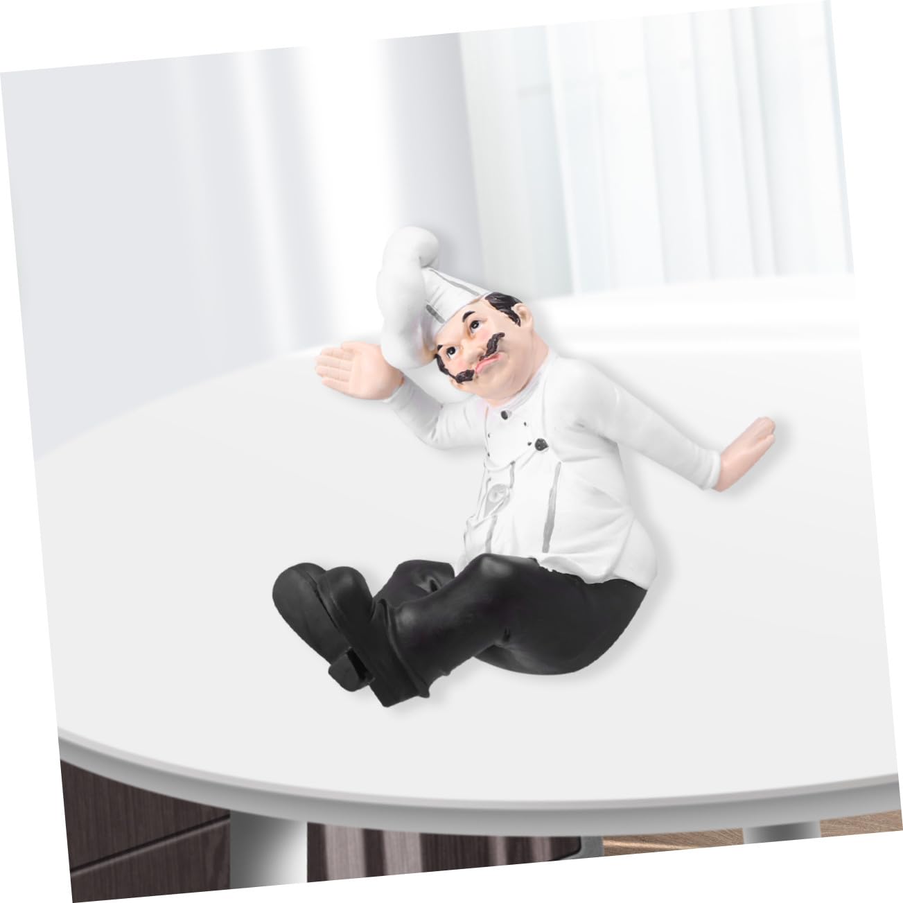 iplusmile Statua Chef in Resina Stile Europeo Decorazione Stabile per Cucina Ristorante e Casa Ornamento da Tavolo