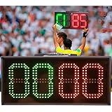 Elektronische Fußball-Schiedsrichter-Ersatztafel, LED-Digital-Fußball-Anzeigetafel, Verletzungszeitanzeige für Spielfeld, tragbare Sport-Stoppuhr