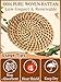 6pcs Natural Handmade Rattan Coasters with Holder - Wicker Drink Coasters Set for Protecting Table, Housewarming Gifts Boho Fall Home Decor