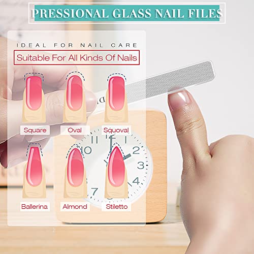 Glass Nail Shiner - 2Pc Upgrade Glass Nail File For Natural Nails Nano Nail Buffers Crystal Shine Polisher, Dr. Mode Professional Manicure Tools Kit For Acrylic Nail Care #TOP2