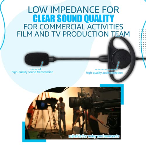 Retevis Walkie Talkie Headset with Boom Mic D Shape Double PTT Compatible with Motorola CP040 CP140 GP300 GP2000 MAG ONE A8 HYT TC500 etc 2 Pin Walkie Talkie Earpiece(1 Pcs) - Image 2