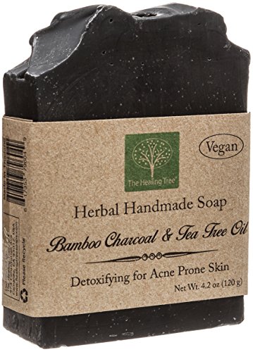 Bamboo Charcoal Soap - Tea Tree Oil Vegan Handmade for Acne Prone Skin by The Healing Tree