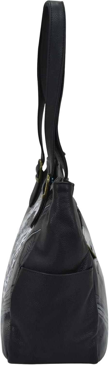 Anna by Anuschka Women's Genuine Leather Shoulder Bag - Hand Painted Original Artwork Exterior - Image 6