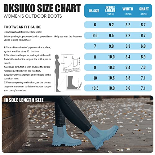 Dksuko Women's Short Rain Boots Rubber Waterproof Garden Boots Elastic Slip On Ankle Chelsea Boot Fashion Insulated Rain Shoe With Low Heel #TOP5