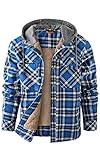 Mr.Stream Herren Thermohemd Flanellhemd Winterjacke Fleecefutter schützendem Innenfutter Holzfällerhemd Arbeitshemd Hoody 3252 Blue S