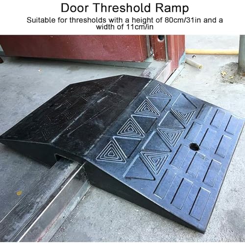Rampa de goma para bordillo, rampa umbral, rampa portátil para sillas de ruedas, rampa de doble cara con ranura umbral, apta para puertas de patio, cobertizos y correderas miniatura 3