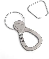 Vista 7 de Clip de llavero de mosquetón de titanio, 3 en 1, soporte para llavero múltiple, clip de liberación rápida de tamaño de palma EDC para regalo