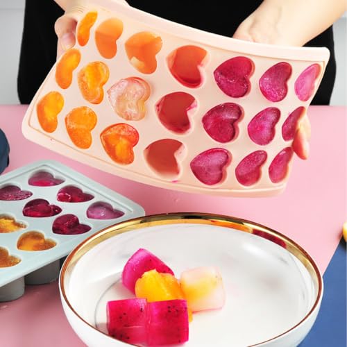 Molde de silicona para cubitos de hielo con tapa en forma de corazón miniatura 5