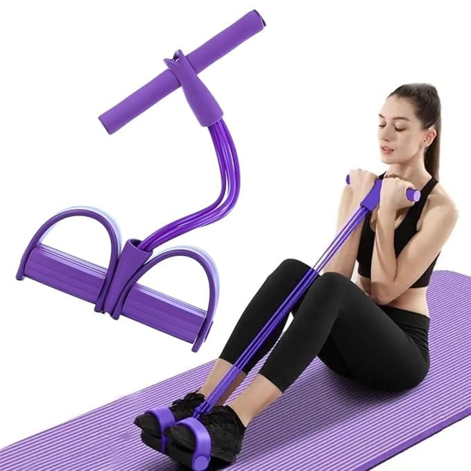 Portable Sit-Up Assistant Resistance Band with Foot Pedals & Foam Handle – Full Body Exercise Pull Rope for Abs,Arms,Legs & Core Training,Home Fitness Equipment for Women & Men Multicolour Pack of 1-image-33