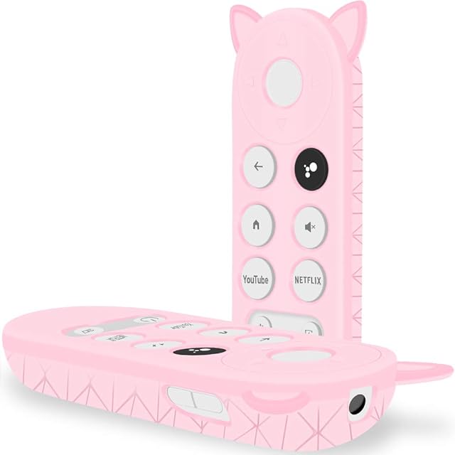 Silicone Protective Case for Google Chromecast Remote Control,Remote Case Holder Skin for Google 2020 Voice Remote,Shockproof Bumper Remote Back Covers Protector -Pink