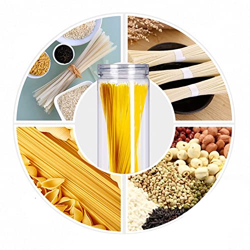Set Of 6Pcs Tall Pasta Storage Container With Lid, Food Storage Jar Kitchen Canister For Spaghetti Pasta And Dry Goods 2.1"Diameter X 11.8"Height #TOP5