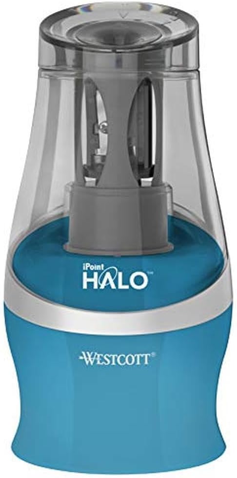 Westcott iPoint HALO Battery Operated Pencil Sharpener dark red