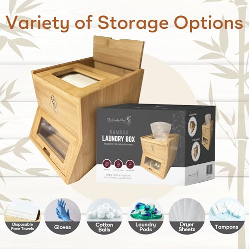 image for Definitive Solutions 2in1 Laundry Pods Container, Dryer Sheet Holder, 