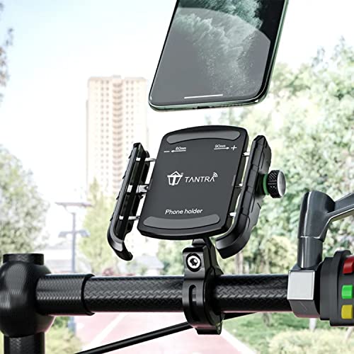 Image of TANTRA S33A Bike Motorcycle Phone Mount, Universal 360Rotation Adjustable Bicycle Phone Holder,Motorcycle Handlebar Mount Fits for iPhone 11 Pro Max /XR /XS Max /8 /7 / 6 /6s Plus, Galaxy S9 /S9 Plus