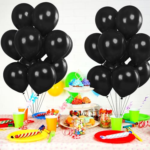 Image of Party Propz Black Balloons for decoration- 25 Pcs Black balloons for Birthday Decoration Items | Balloons for Birthday | black theme birthday decoration | birthday decoration items (latex)