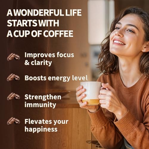 LEAFHAVEN Mushroom Coffee with Lion's Mane, Cordyceps, Reishi, 6 Types Mushrooms Instant Blend for Energy, Focus, Immunity & Digestion, Sugar Free, 30 Servings — view 5