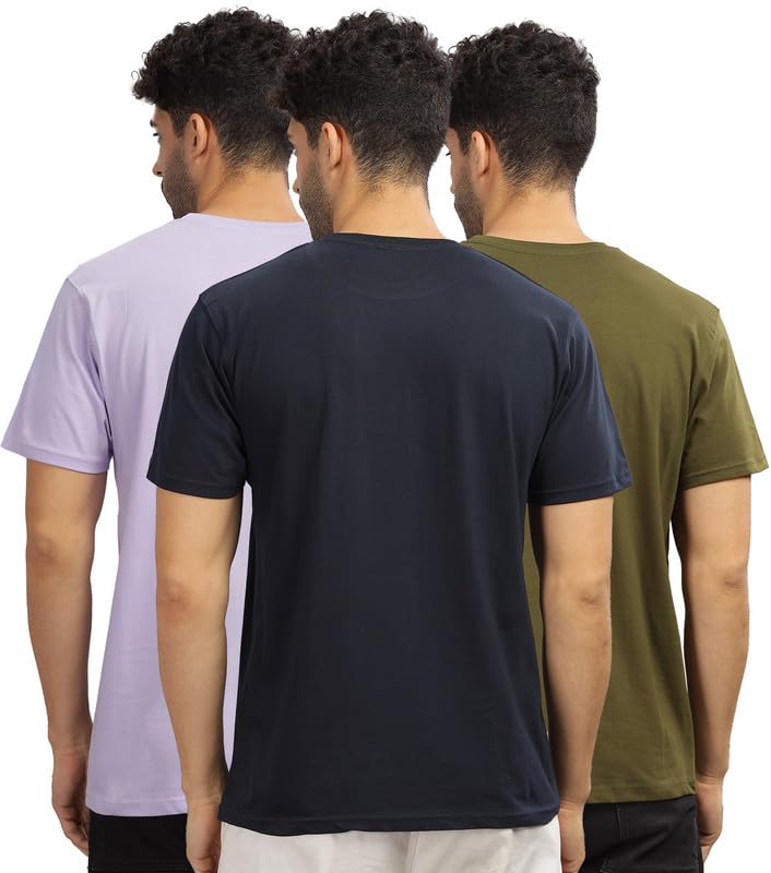 Image of XENOVAURBAN Unisex Regular Cotton Combo of 3 Solid Color Tshirt