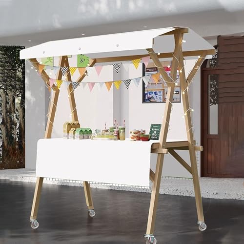 Carrito de dulces de 190 cm con ruedas elegantes para catering selecto