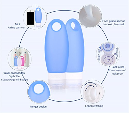 Fantasyday 3 Pack 3.3Oz Leakproof Silicone Travel Toiletries Bottle Set Waterproof Luggage Organizer - Tsa Carry On Approved Refillable Travel Bag Portable Container For Cosmetic Shampoo Lotion Liquid #TOP6