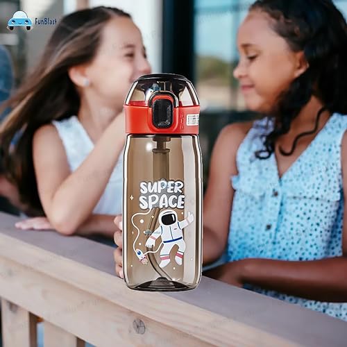 Image of FunBlast Cute Water Bottle with Sipper, Water Bottle for kids, Sipper Bottle for Kids - Anti-leak Cartoon Kids Water Bottle for Kid (630 ML) (Astronaut)