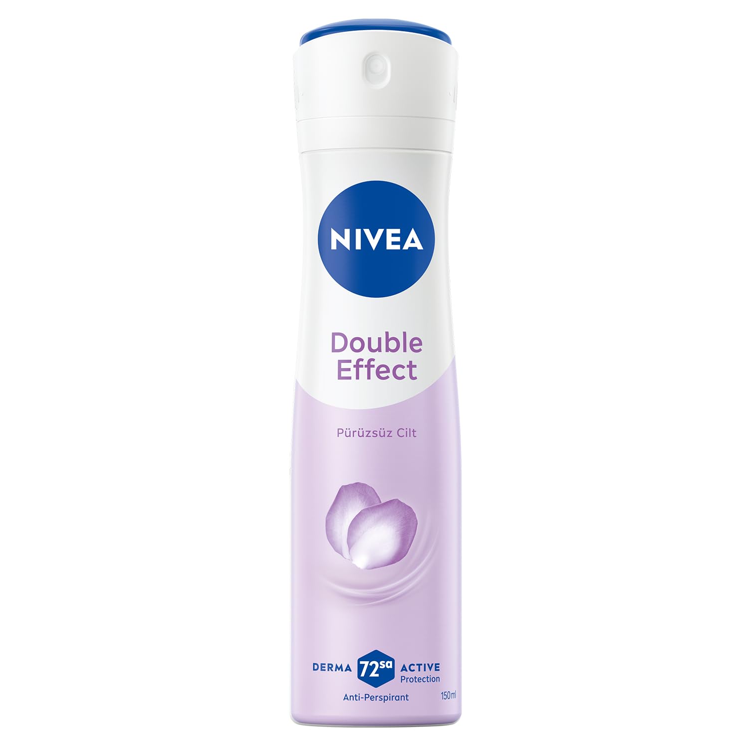 NIVEA Kadın Sprey Deodorant Double Effect 150ml, 72 Saat Anti-perspirant Koruma, Alkolsüz, Pürüzsüz Cilt, Doğal Avokado Özleri
