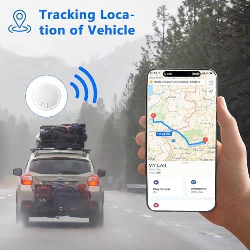 Hongtop Tracker Device for Vehicles,GPS Car Tracker,No Monthly Fee Anti-Lost Car Locator Works with Find My(iOS Only),Mini Hidden Car Tracker with Magnetic Case-White,2PCS