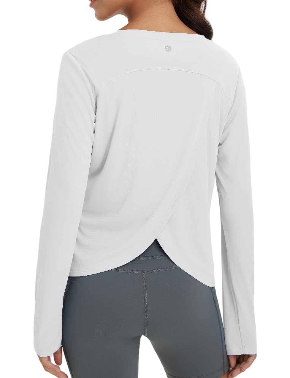 baleaf Women's Long Sleeve Workout Tops Quick Dry Shirts Split Back