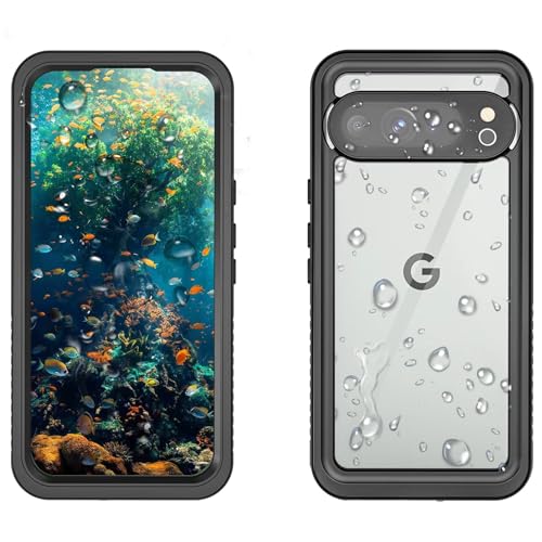 LJFLYXRI Ultimate Case for Google Pixel 9 Pro,Waterproof, Shockproof & Dustproof,Full Coverage with Screen Protector, Wireless Charging Compatible, Slim Design,Perfect for Outdoor Use Black