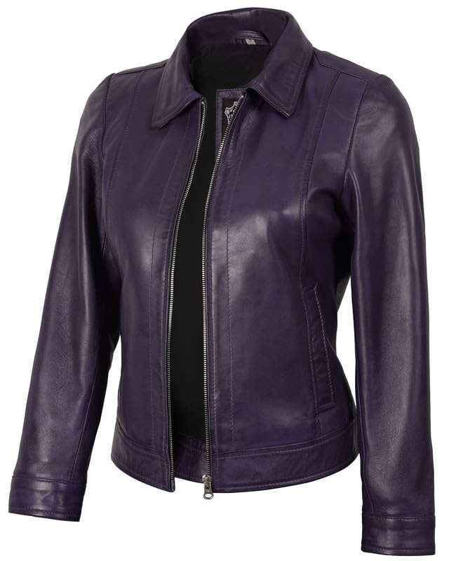Image of Decrum Vintage Style Women's Leather Jacket - Real Lambskin Casual Leather Jacket for Women