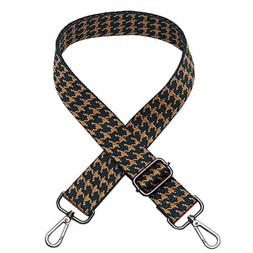 Uposao Taschengurt Schulterriemen für Taschen 80-140cm mit Karabiner, 3,8cm Breit Längenverstellbarer Schultergurt Tragegurt Umhängegurt für Handtaschen DIY Zubehör für Damen Herren,Schwarz Gold Cover