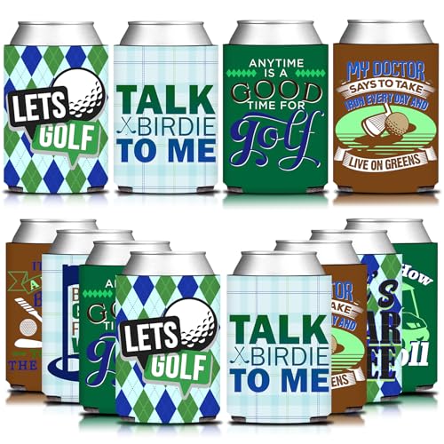 HAPPARTY Golf Can Cooler Holder Sleeves 12PCS Party Favor Gift