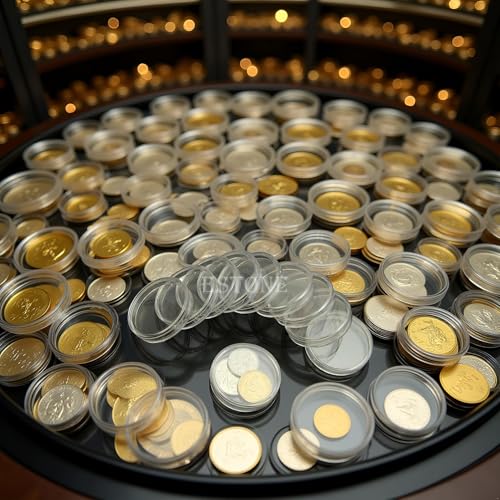 10 piezas de cápsulas redondas claras para monedas de 35mm miniatura 4